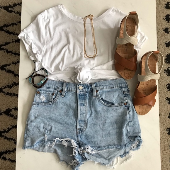 Levi's Pants - Levi’s Distressed High Waisted Jean Shorts